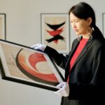 framed piece of abstract art.